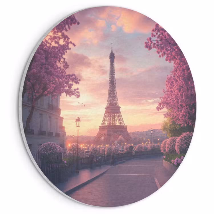 Akustikbild rund - Eiffelturm - Paris - Rosa — 1