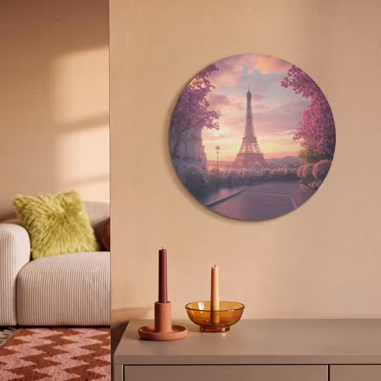Akustikbild rund - Eiffelturm - Paris - Rosa — 2