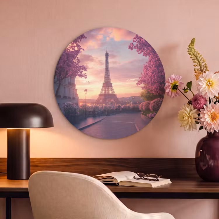 Akustikbild rund - Eiffelturm - Paris - Rosa — 4