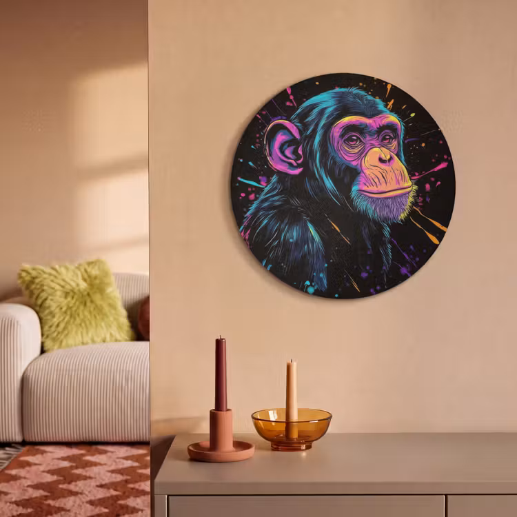 Akustikbild rund - Affe - Farbe - Neon - Farbe — 2
