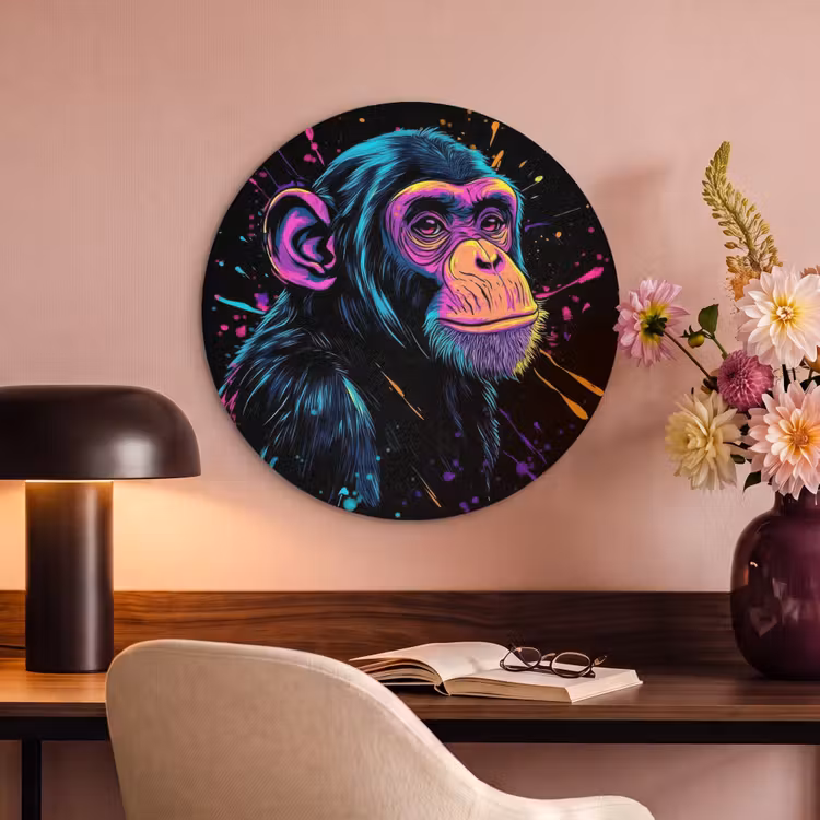 Akustikbild rund - Affe - Farbe - Neon - Farbe — 4