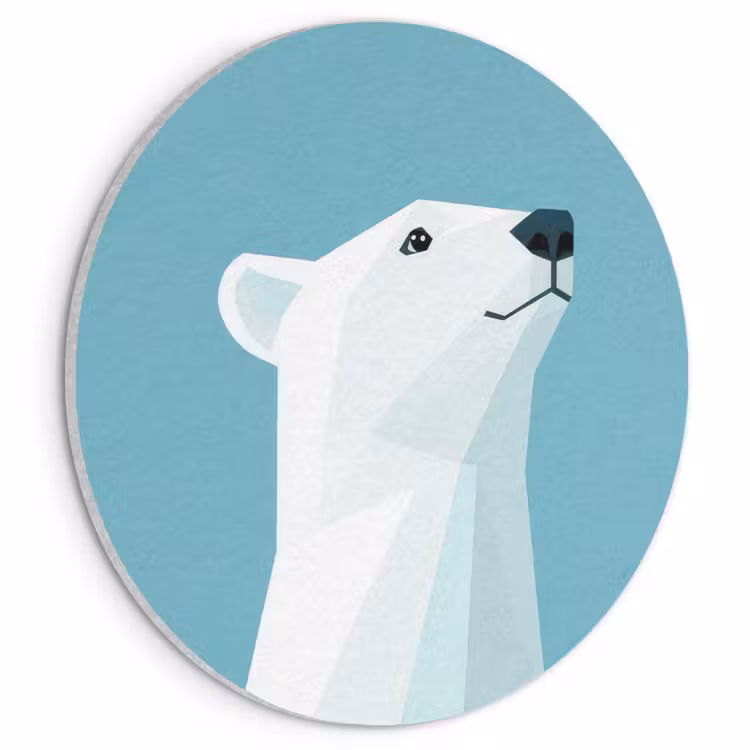 Akustikbild rund - Eisbär - Hellblau - Minimalistisch — 1