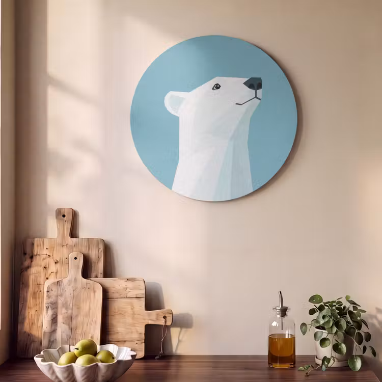 Akustikbild rund - Eisbär - Hellblau - Minimalistisch — 3
