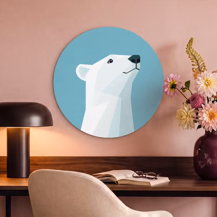 Akustikbild rund - Eisbär - Hellblau - Minimalistisch — 4