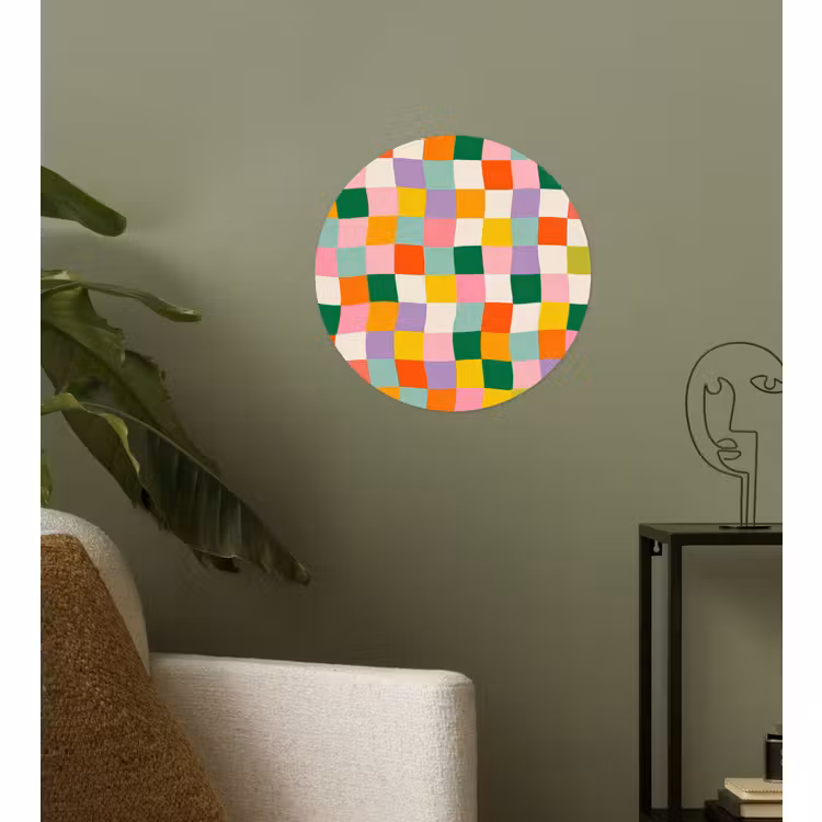 Runde Tapete - Quadrate - Bunt - Gewellt — 3