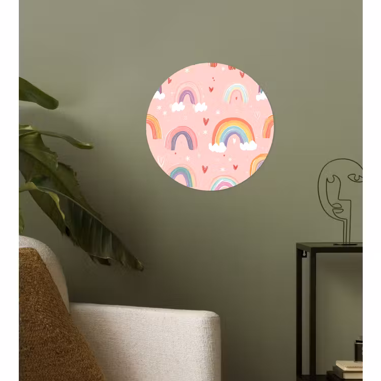 Runde Tapete - Regenbogen - Muster - Pastell — 3
