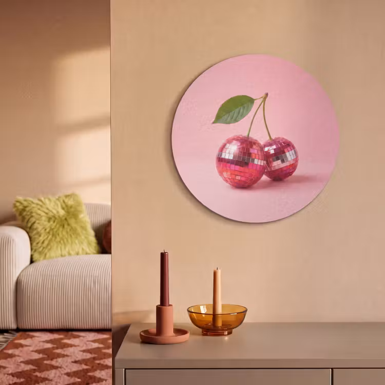 Akustikbild Rund - Disco - Kirsche - Rosa — 2