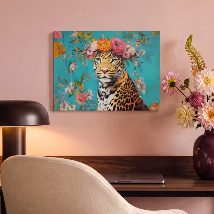 Akustikbild - Leopard - Blumen - Krone — 4