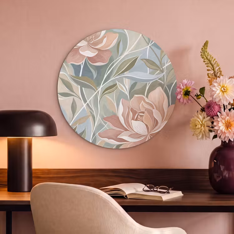 Akustikbild Rund - Elegant - Romantisch - Rosa — 4