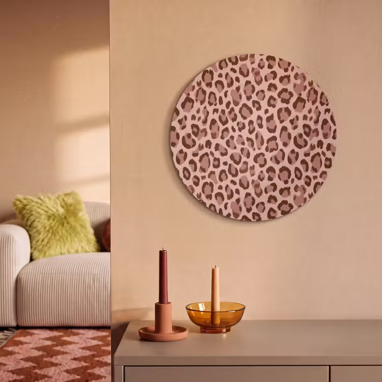Akustikbild Rund - Leopard - Muster - Rosa — 2