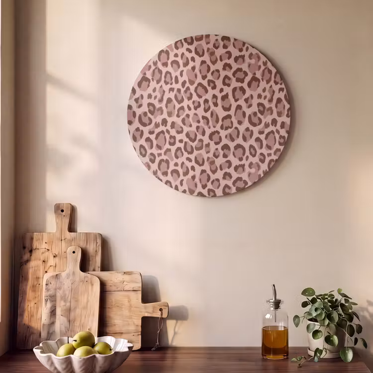 Akustikbild Rund - Leopard - Muster - Rosa — 3