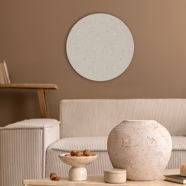 Akustikbild Rund - Hellbeige - Terrazzo - Grau — 2