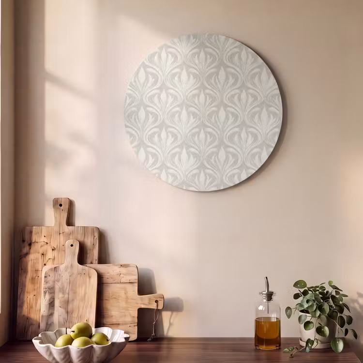 Akustikbild Rund - Barock - Muster - Beige — 3