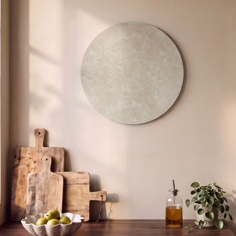 Akustikbild Rund - Hellbeige - Marmor - Diffusionsäderung — 3