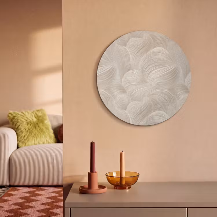 Akustikbild Rund - Lines - Ventilator - Beige — 2