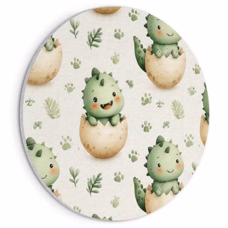 Akustikbild Rund - Dino - Eier - Grün — 1