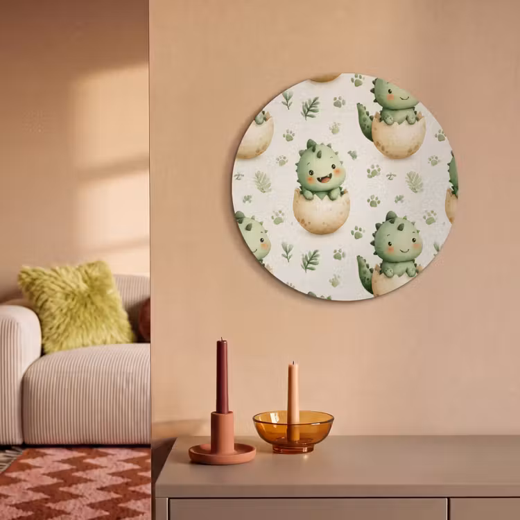 Akustikbild Rund - Dino - Eier - Grün — 2