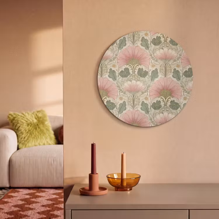 Akustikbild Rund - Klassisch - Muster - Rosa — 2
