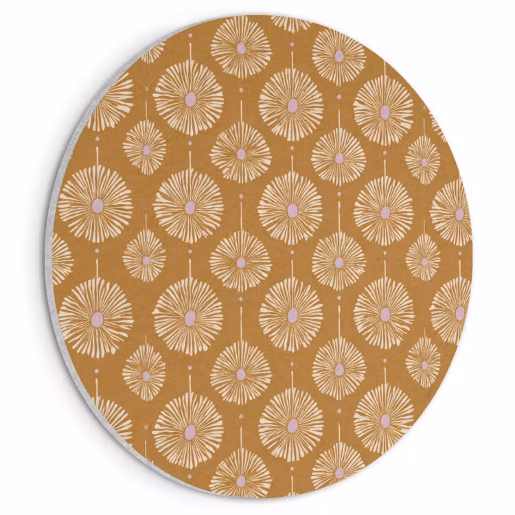 Akustikbild Rund - Blumen - Modern - Ocker — 1