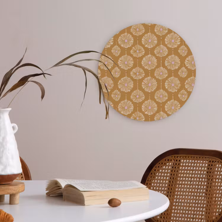 Akustikbild Rund - Blumen - Modern - Ocker — 4