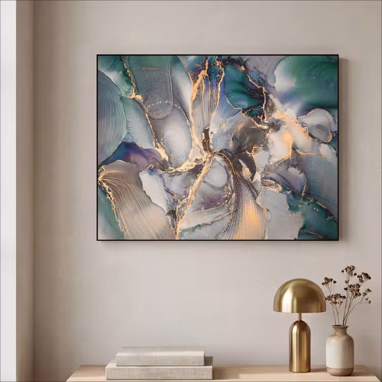 Art Frame - Gold - Blau - Marmor — 3
