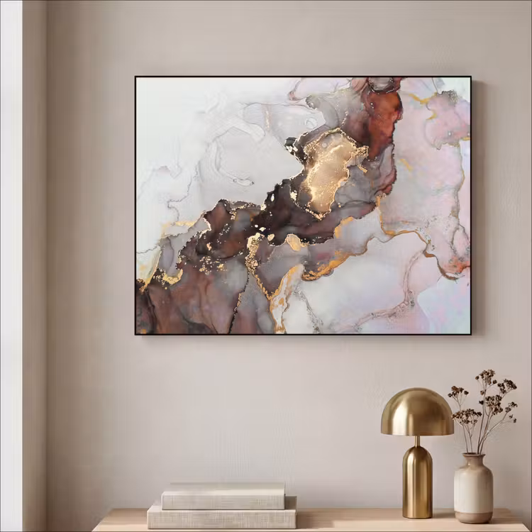 Art Frame - Rot - Marmor - Gold — 3