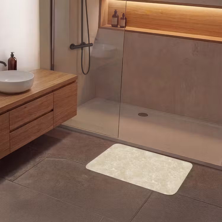 Badematte - Hellbeige - Marmor - Diffusionsäderung — 6