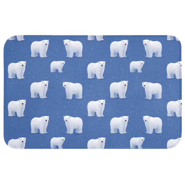 Badematte - Eisbär - Muster - Blau — 1