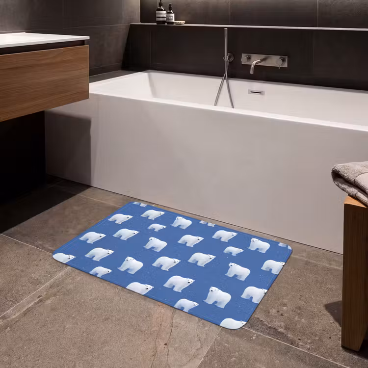 Badematte - Eisbär - Muster - Blau — 4