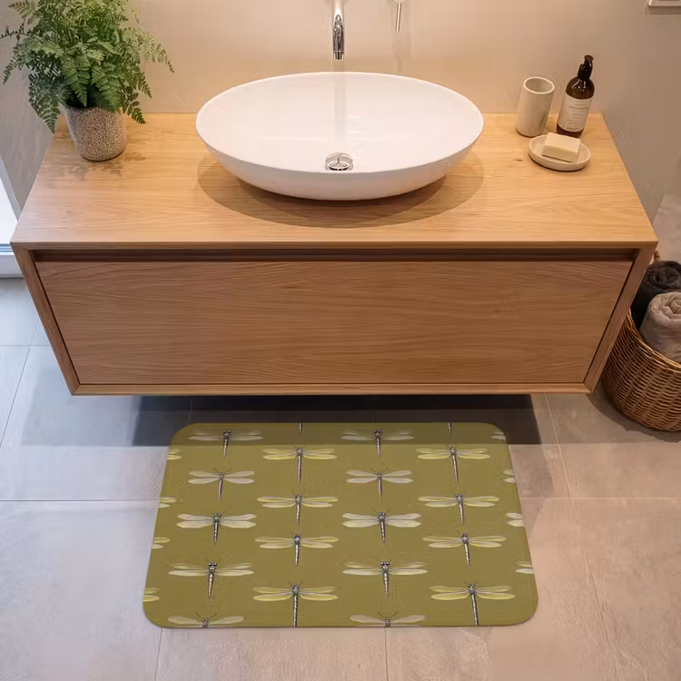 Badematte - Libellen - Muster - Grün — 2