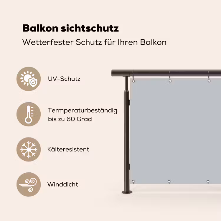Balkonsichtschutz - Interieur - Grau - Hell — 3
