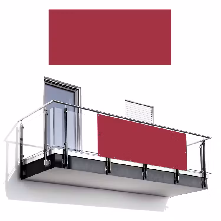 Balkonsichtschutz - Rot - Einfarbig — 1
