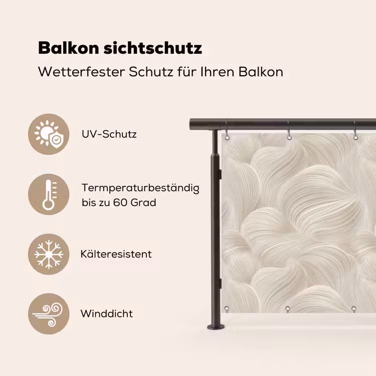 Balkonsichtschutz - Lines - Ventilator - Beige — 3