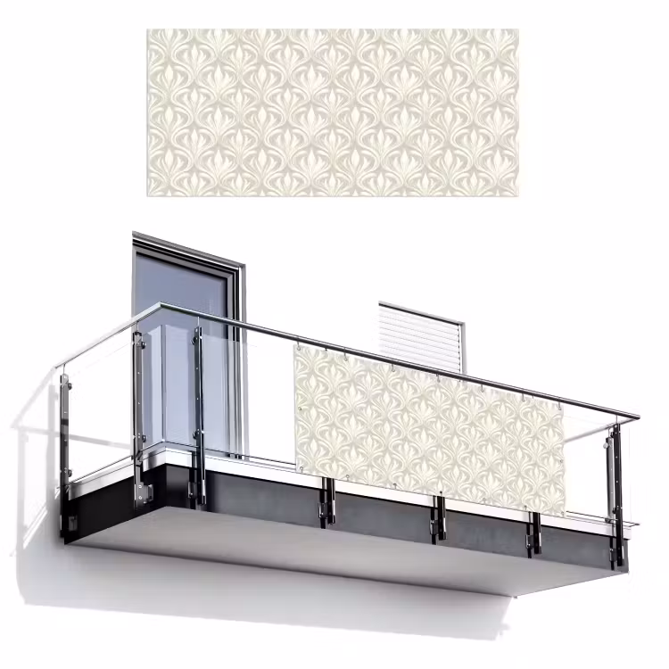 Balkonsichtschutz - Barock - Muster - Beige — 1