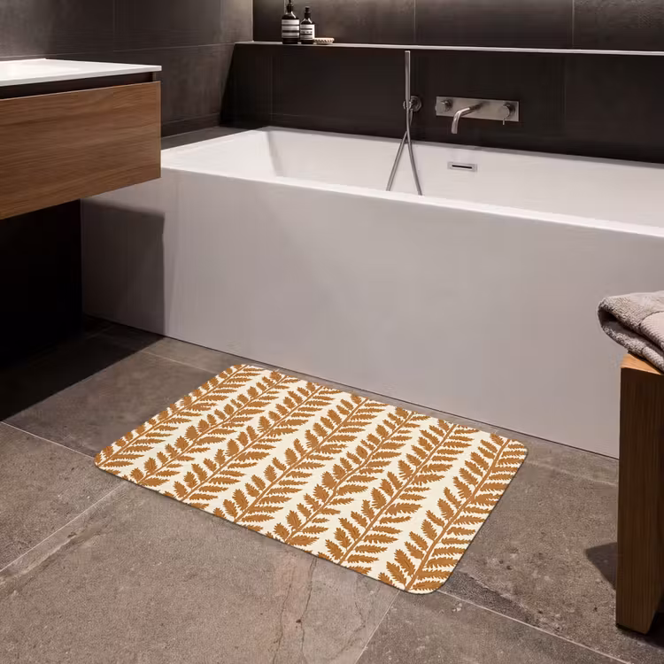 Badematte - Textur - Blätter - Ocker — 4