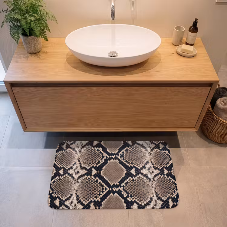 Badematte - Schlangendruck - Python - Braun — 2