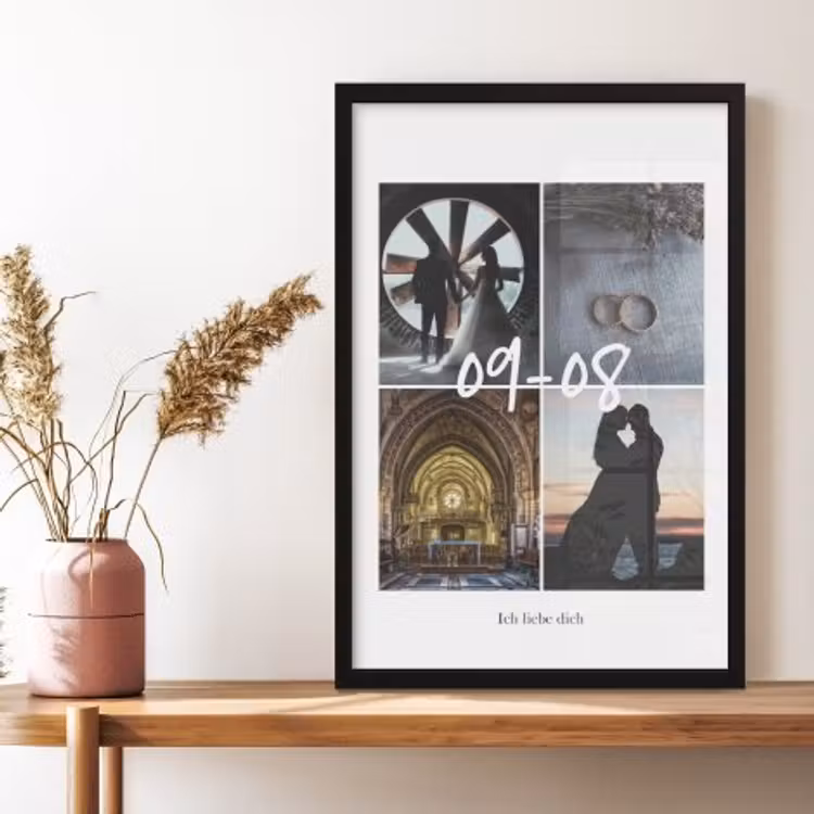 Poster mit Rahmen - Collage von 4 Fotos — 4