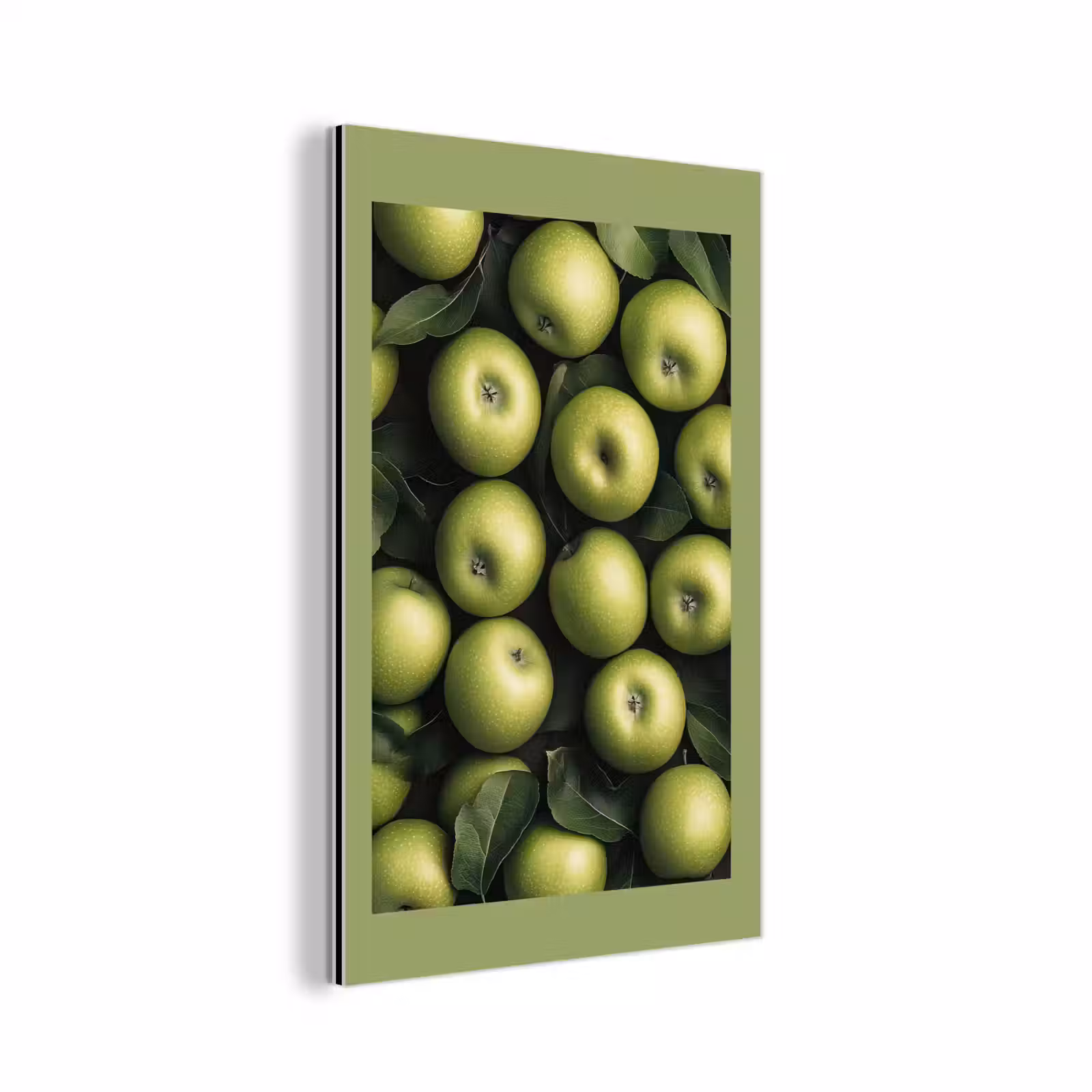 Alu-Dibond-Bild - Äpfel - Grün - Blätter — 1