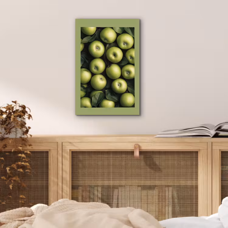 Alu-Dibond-Bild - Äpfel - Grün - Blätter — 4