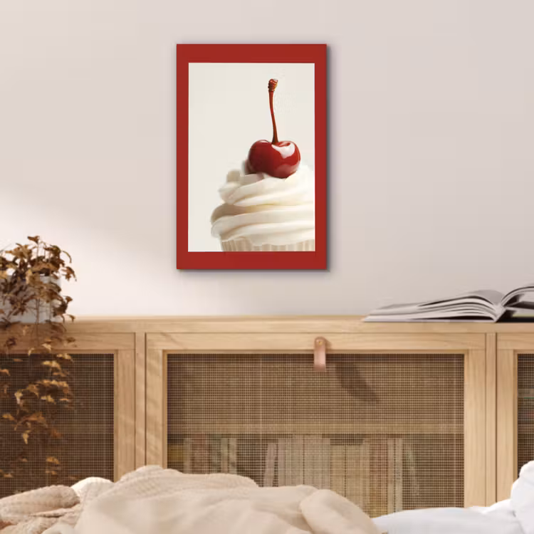 Alu-Dibond-Bild - Cupcake - Kirsche - Rot — 4