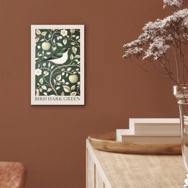 Alu-Dibond-Bild - Grün - Vogel - Blumen — 5