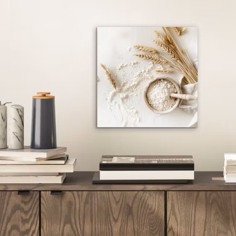 Alu-Dibond-Bild - Blume - Holz - Weizen — 2