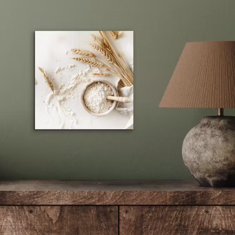 Alu-Dibond-Bild - Blume - Holz - Weizen — 3