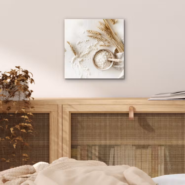 Alu-Dibond-Bild - Blume - Holz - Weizen — 4