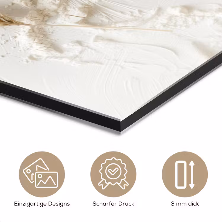 Alu-Dibond-Bild - Blume - Holz - Weizen — 7