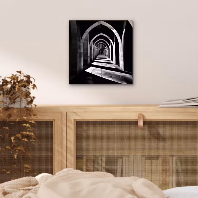 Alu-Dibond-Bild - Korridor - Bögen - Schatten - Tiefe — 4