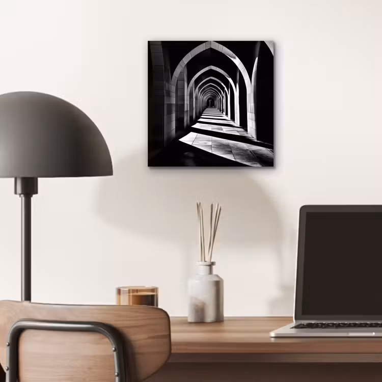 Alu-Dibond-Bild - Korridor - Bögen - Schatten - Tiefe — 6