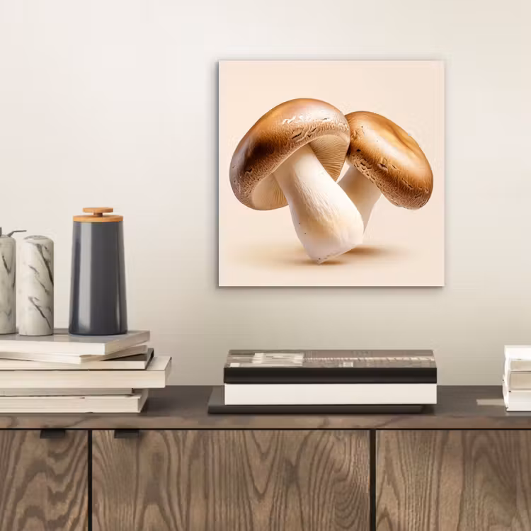 Alu-Dibond-Bild - Pilze - Weich - Beige — 2