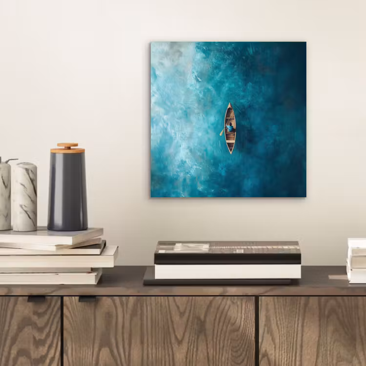 Alu-Dibond-Bild - Boot - Wasser - Blau — 2