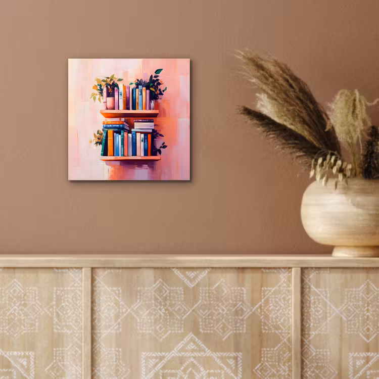 Alu-Dibond-Bild - Regale - Bücher - Blätter — 5